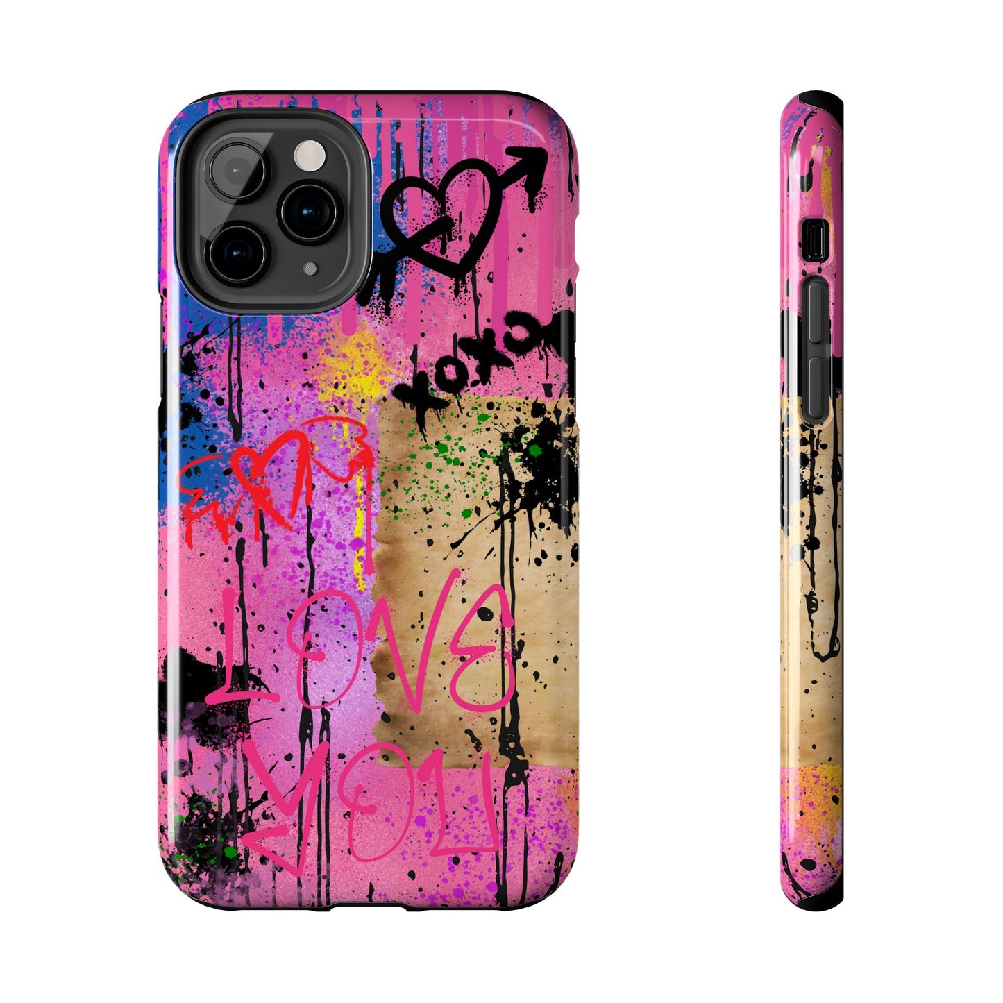 Spray Paint Phone case, iPhone 15, iPhone 14, iPhone 13, etc. Protective Tough double layered phone case. Trendy, Cute, Aesthetic, Graffiti