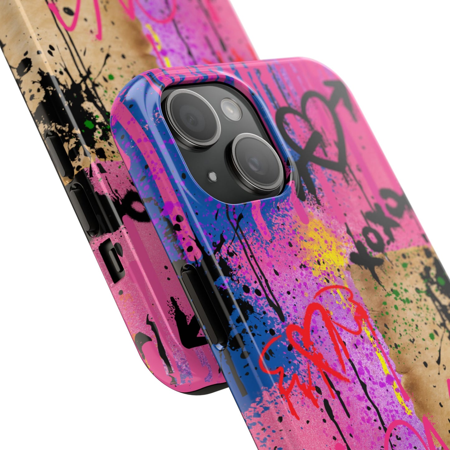 Spray Paint Phone case, iPhone 15, iPhone 14, iPhone 13, etc. Protective Tough double layered phone case. Trendy, Cute, Aesthetic, Graffiti