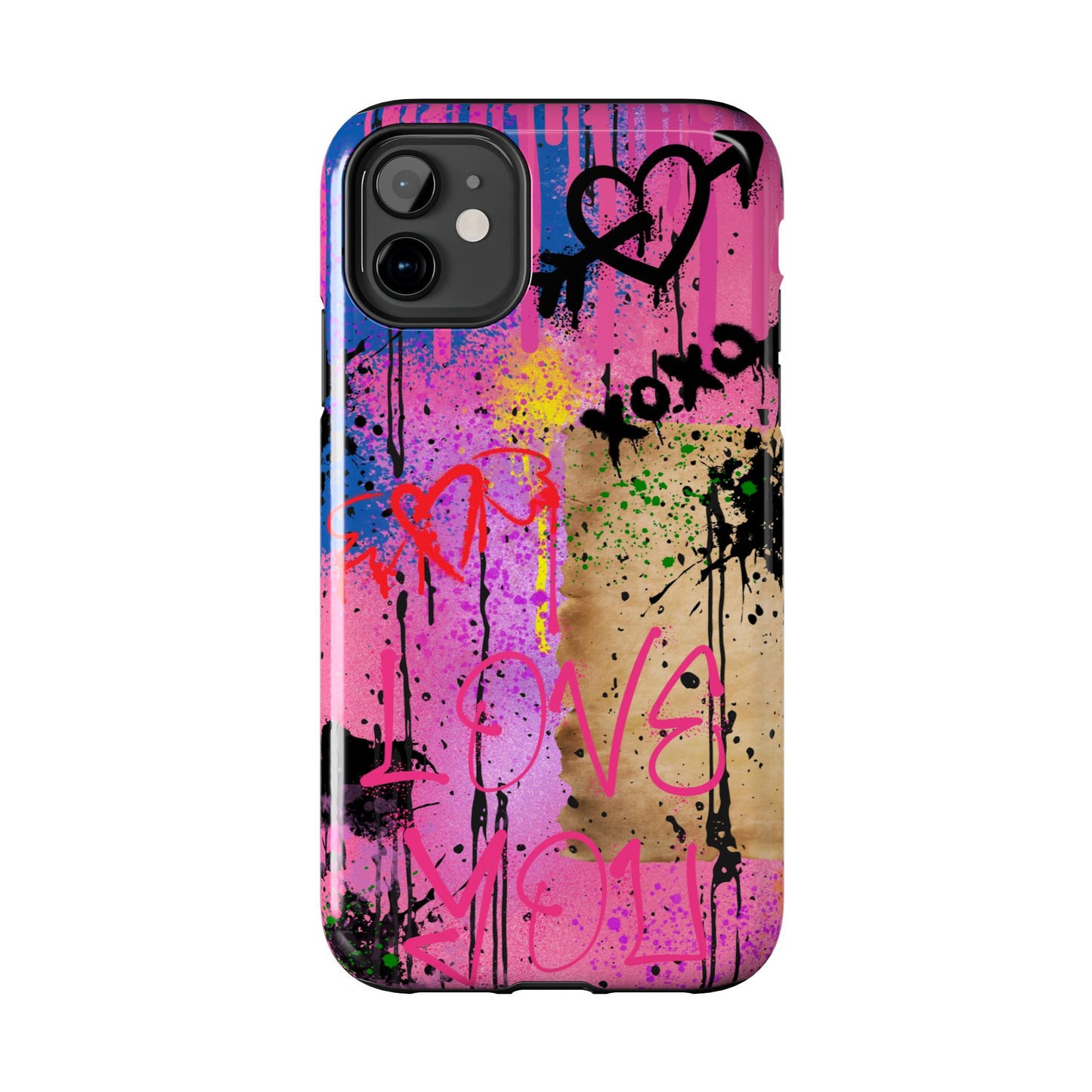 Spray Paint Phone case, iPhone 15, iPhone 14, iPhone 13, etc. Protective Tough double layered phone case. Trendy, Cute, Aesthetic, Graffiti