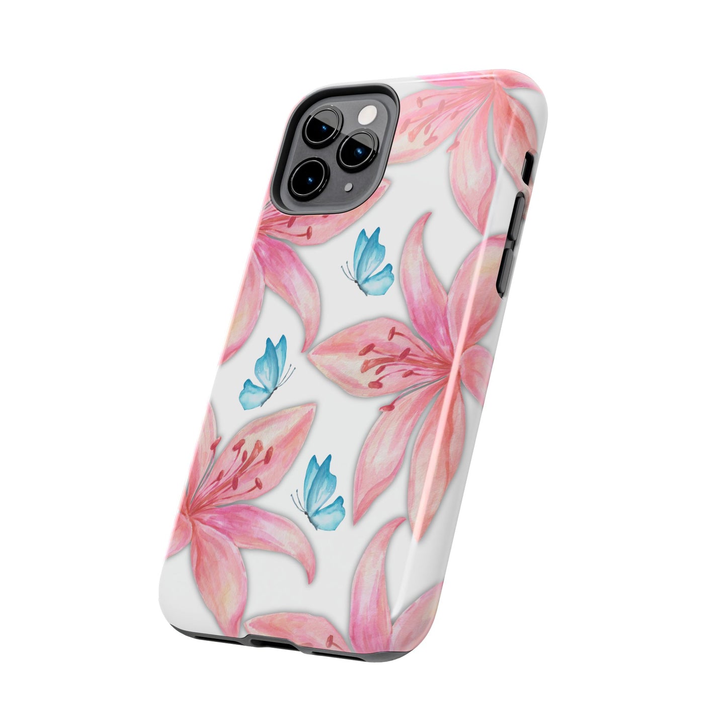 Blooming Tiger Lily Aesthetic Phone case, iPhone 15, iPhone 14, iPhone 13, etc. Protective Tough double layered phone case. Trendy Cute case