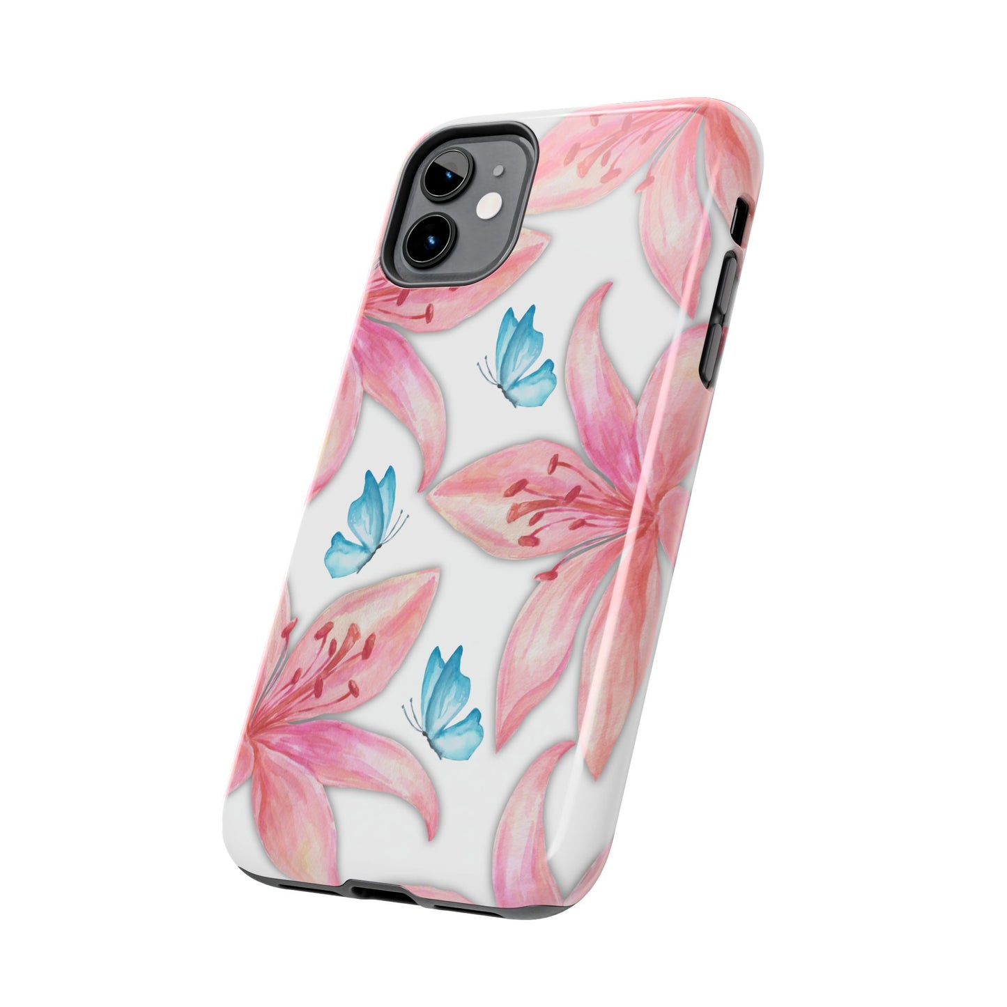 Blooming Tiger Lily Aesthetic Phone case, iPhone 15, iPhone 14, iPhone 13, etc. Protective Tough double layered phone case. Trendy Cute case