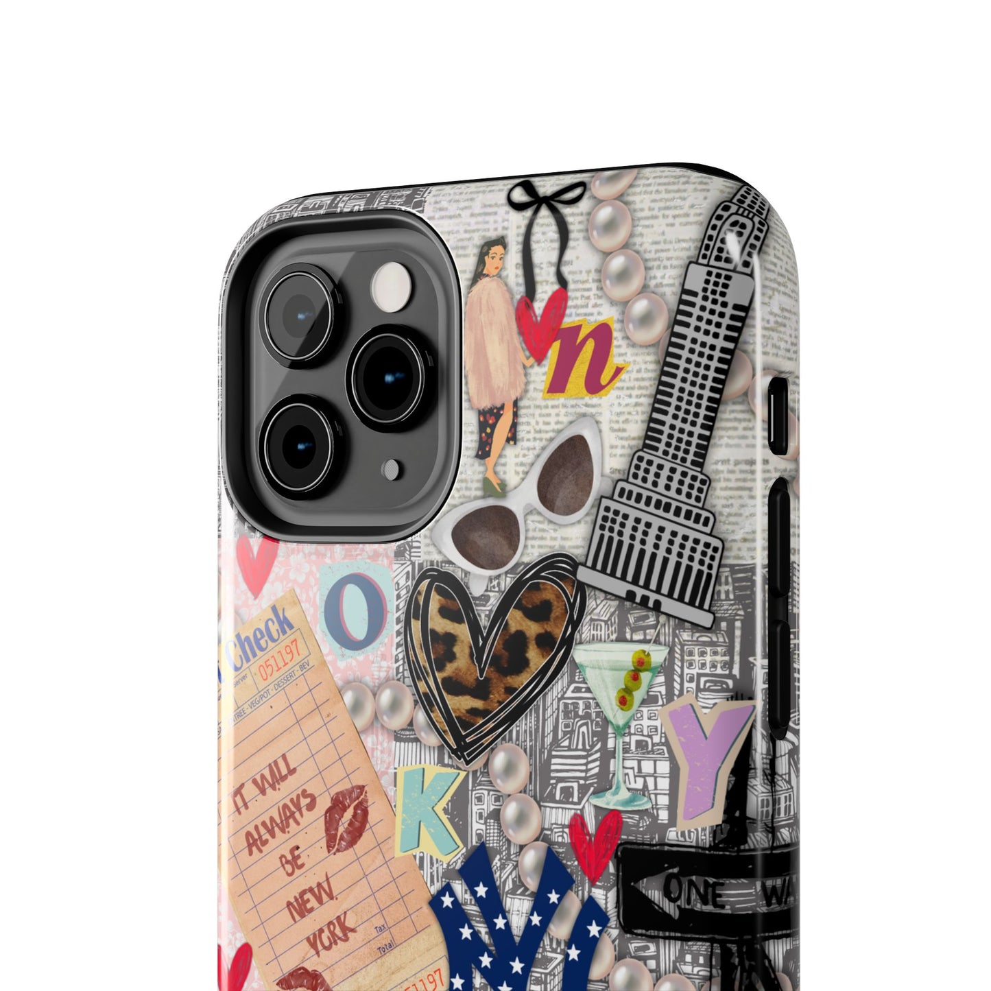 New York Aesthetic Phone case, iPhone 15, iPhone 14, iPhone 13, etc. Protective Tough double layered phone case. Trendy, Cute Collage Case