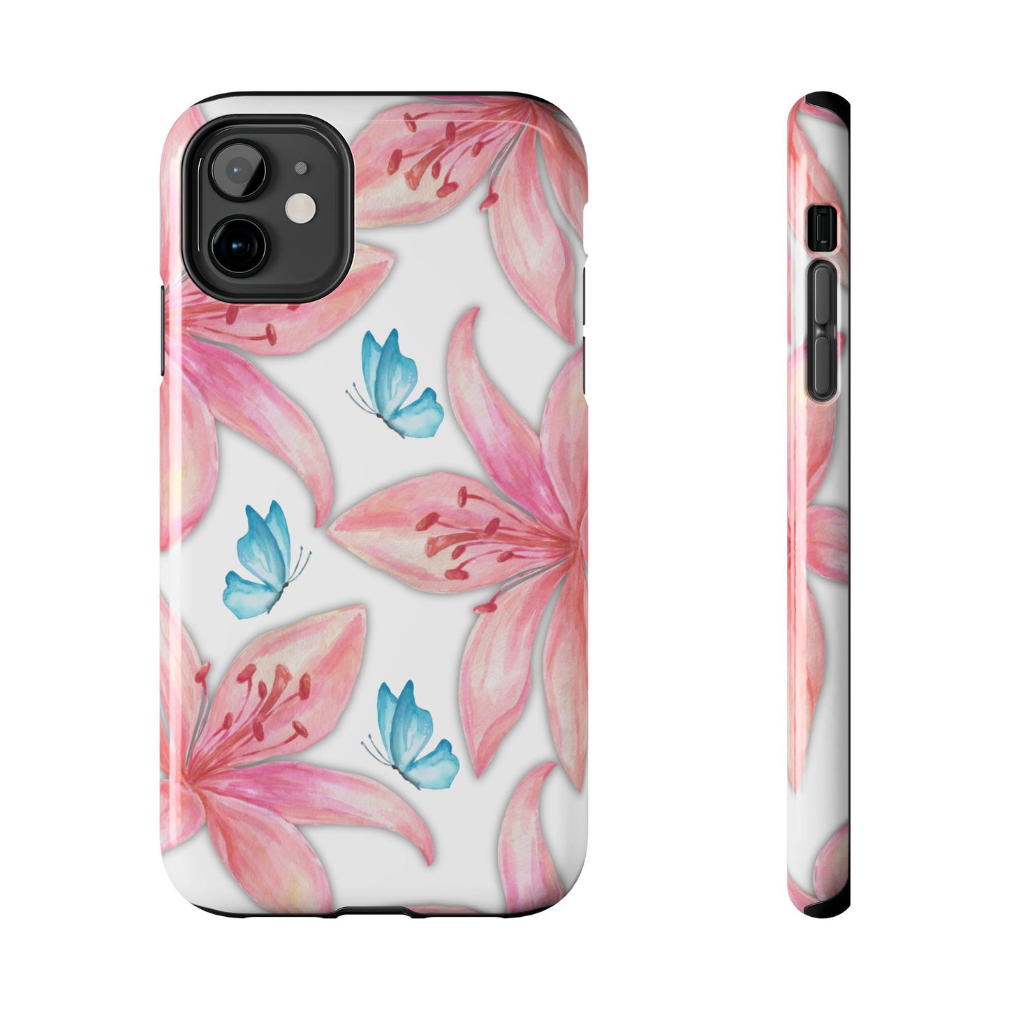 Blooming Tiger Lily Aesthetic Phone case, iPhone 15, iPhone 14, iPhone 13, etc. Protective Tough double layered phone case. Trendy Cute case