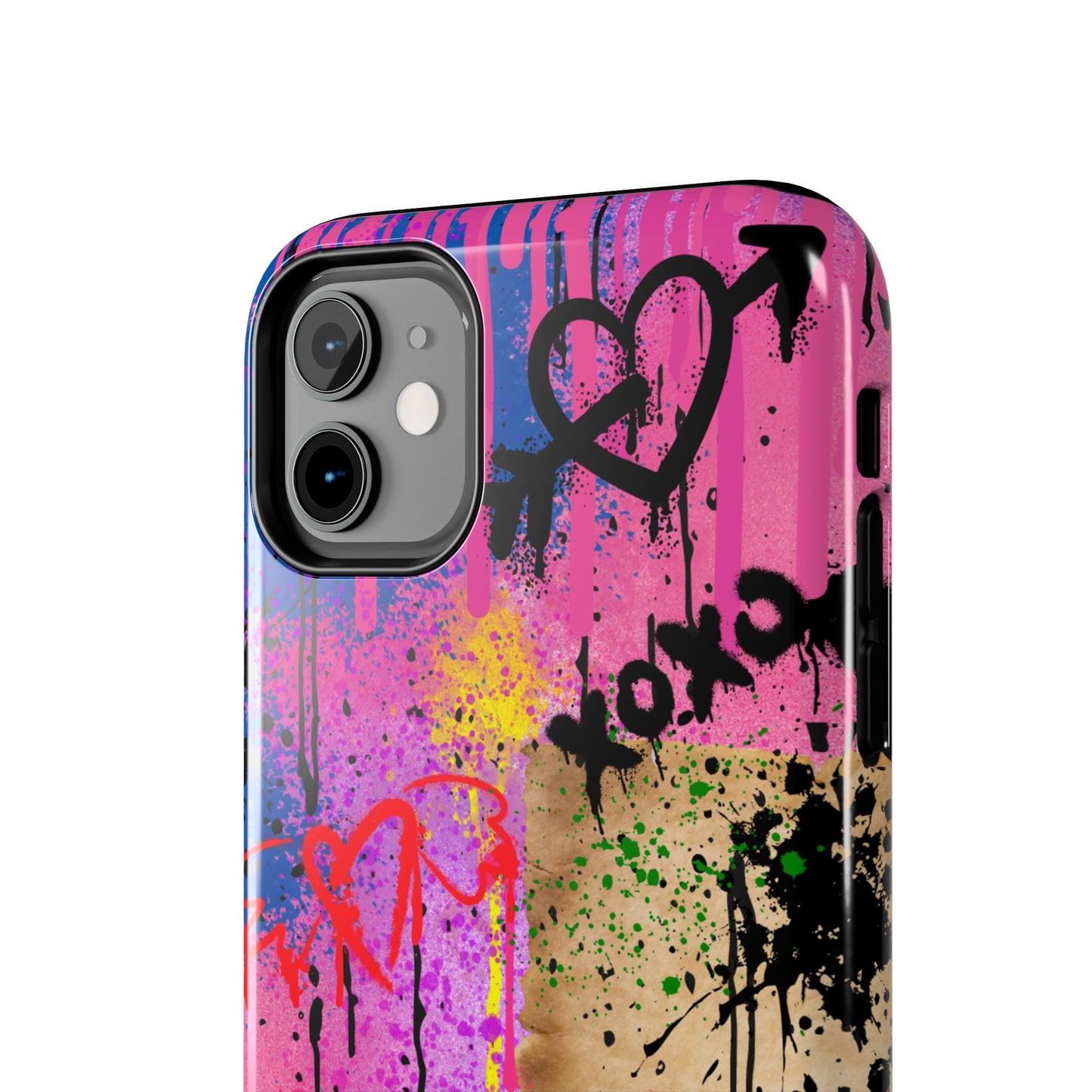 Spray Paint Phone case, iPhone 15, iPhone 14, iPhone 13, etc. Protective Tough double layered phone case. Trendy, Cute, Aesthetic, Graffiti