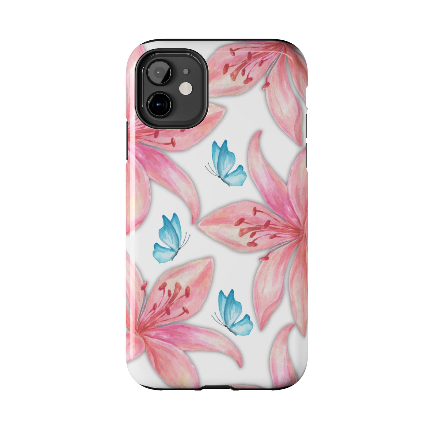 Blooming Tiger Lily Aesthetic Phone case, iPhone 15, iPhone 14, iPhone 13, etc. Protective Tough double layered phone case. Trendy Cute case