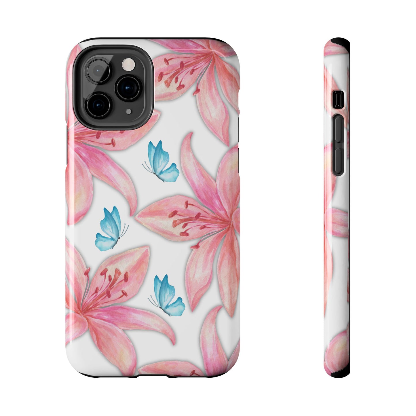 Blooming Tiger Lily Aesthetic Phone case, iPhone 15, iPhone 14, iPhone 13, etc. Protective Tough double layered phone case. Trendy Cute case