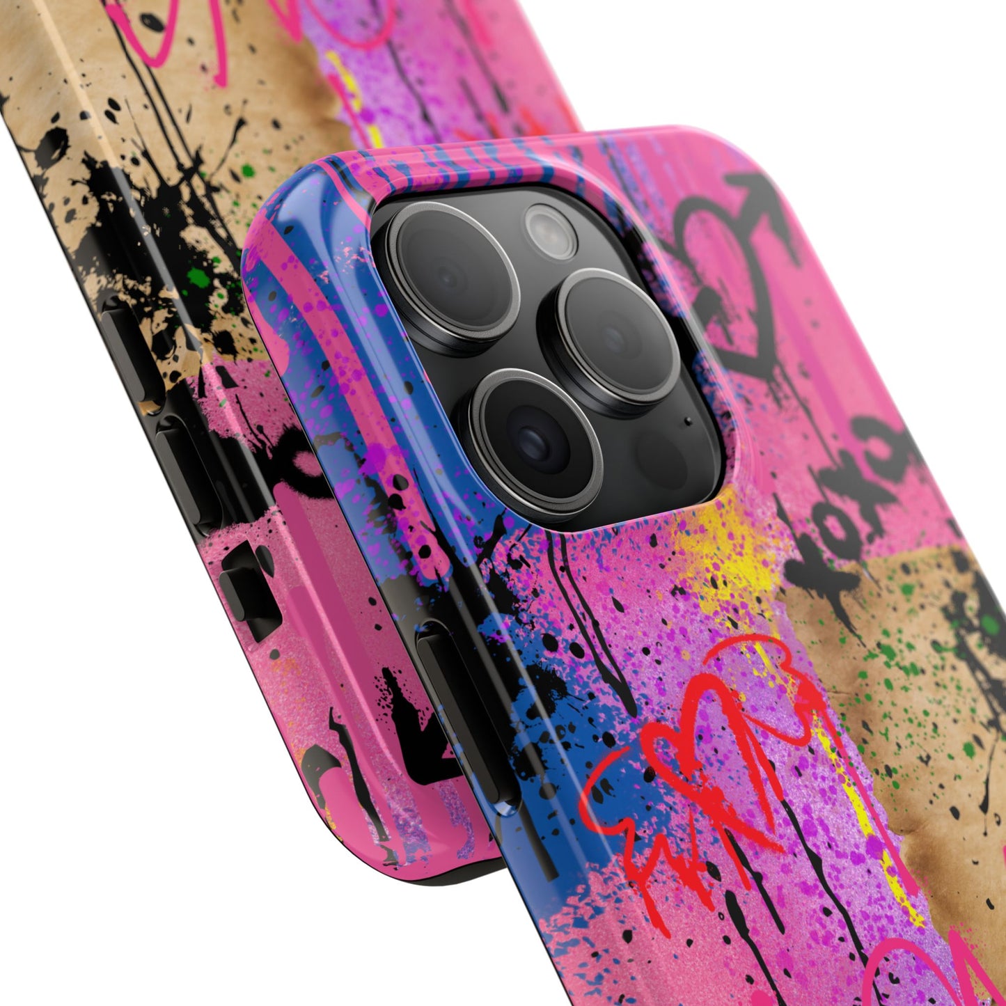 Spray Paint Phone case, iPhone 15, iPhone 14, iPhone 13, etc. Protective Tough double layered phone case. Trendy, Cute, Aesthetic, Graffiti