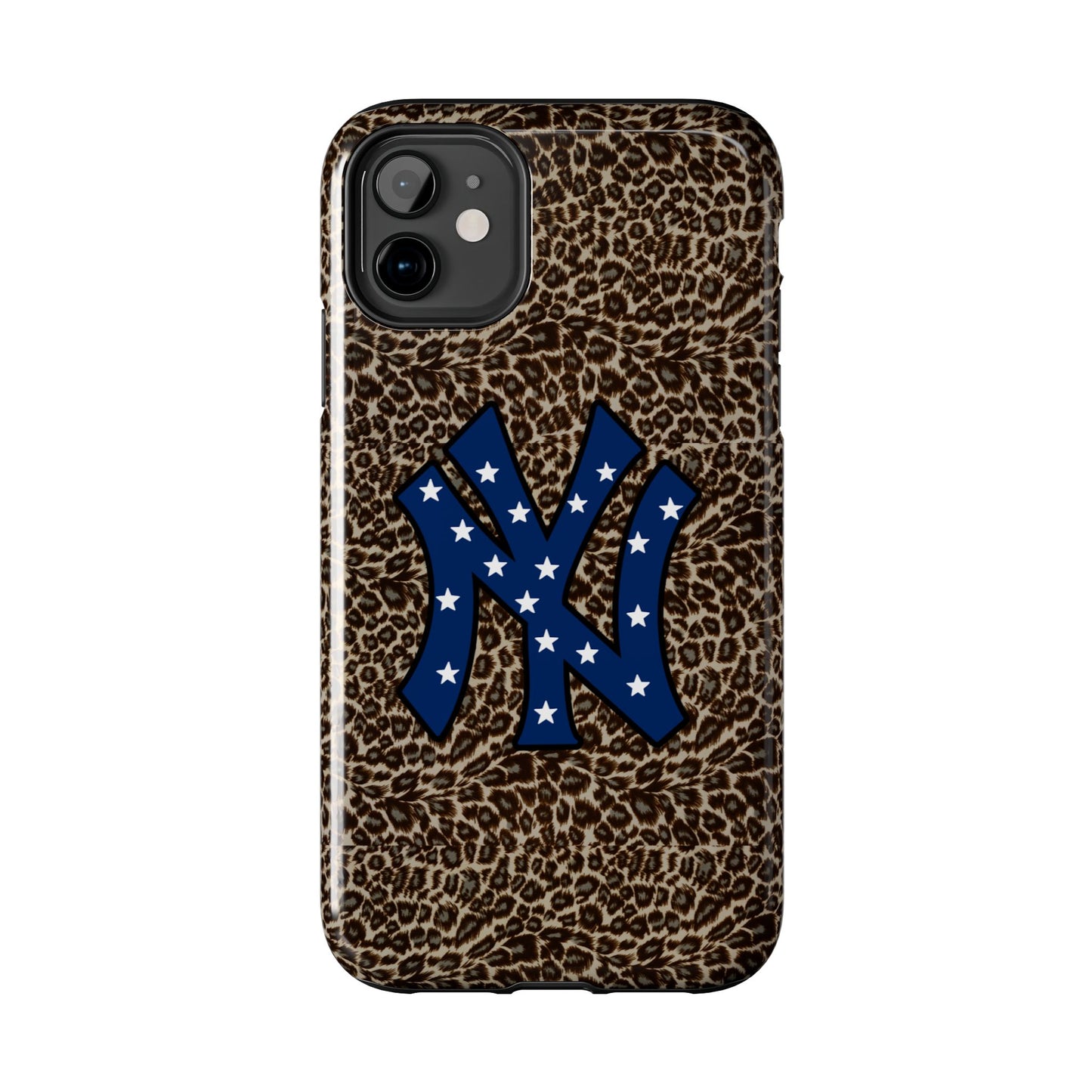 Leopard New York Phone case, iPhone 15, iPhone 14, iPhone 13, etc. Protective Tough double layered phone case. Trendy, Cute, Aesthetic Case