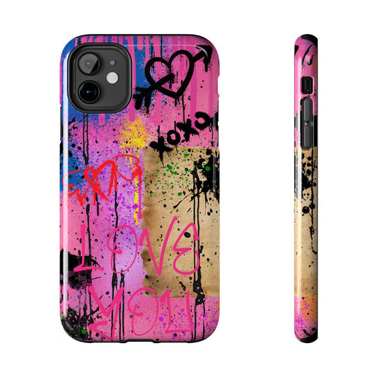 Spray Paint Phone case, iPhone 15, iPhone 14, iPhone 13, etc. Protective Tough double layered phone case. Trendy, Cute, Aesthetic, Graffiti